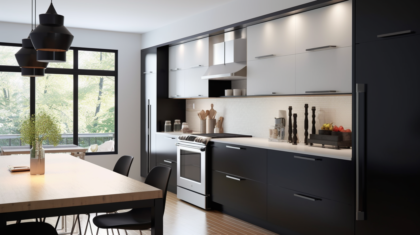 Black and White repainted kitchen