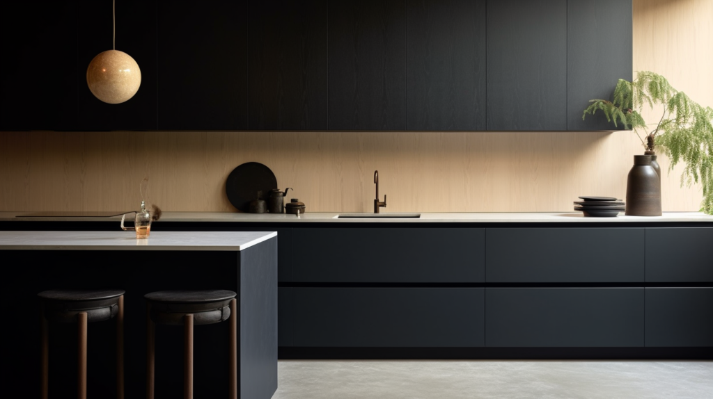 black contemporary kitchen