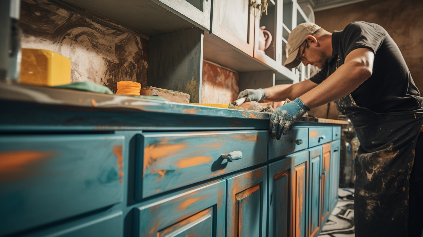 old kitchen been restored and painted