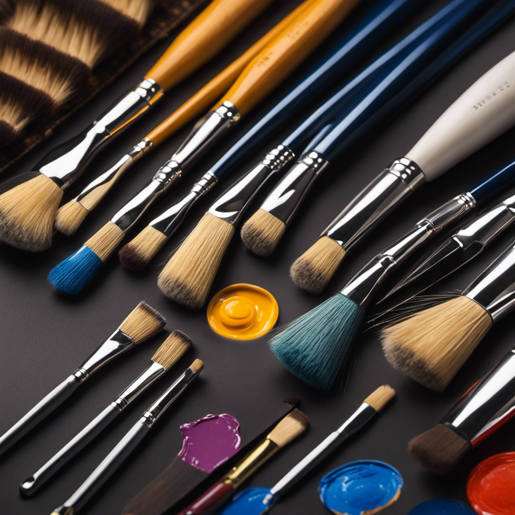 An image showcasing a variety of high-quality brushes and tools, such as angled sash brushes, detail brushes, roller frames, and paint trays