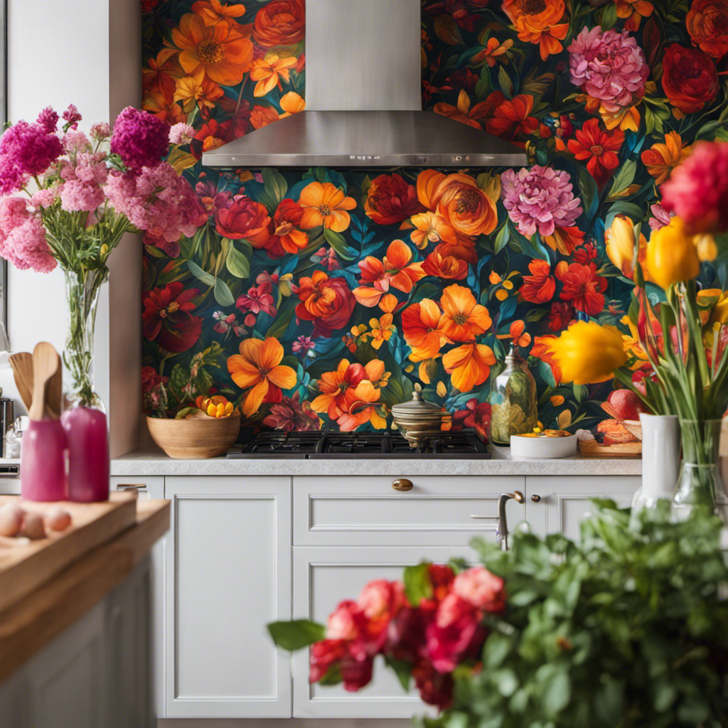  the essence of a vibrant hand-painted kitchen with a stunning image