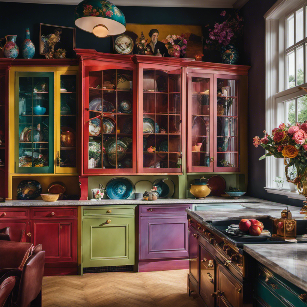 An image featuring a stunning hand-painted kitchen in Malton, showcasing vibrant colors, intricate brushstrokes, and exquisite attention to detail