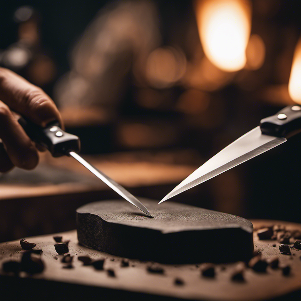 An image capturing the enchantment of knife sharpening