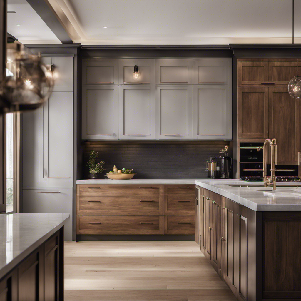 An image showcasing a harmonious blend of cabinet styles in a kitchen design