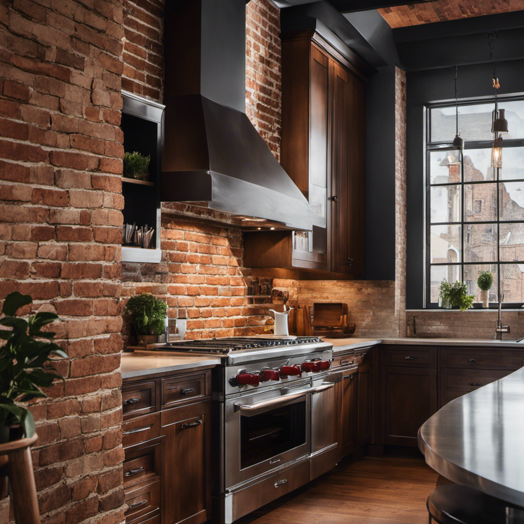 An image capturing the timeless allure of exposed brick in kitchen design