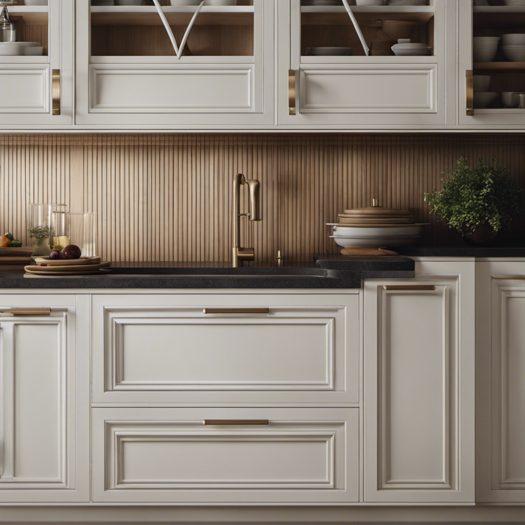 An image showcasing a harmonious blend of traditional and modern kitchen cabinet styles