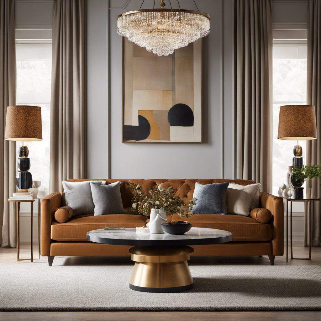 An image showcasing a harmonious fusion of classic and contemporary elements in interior design