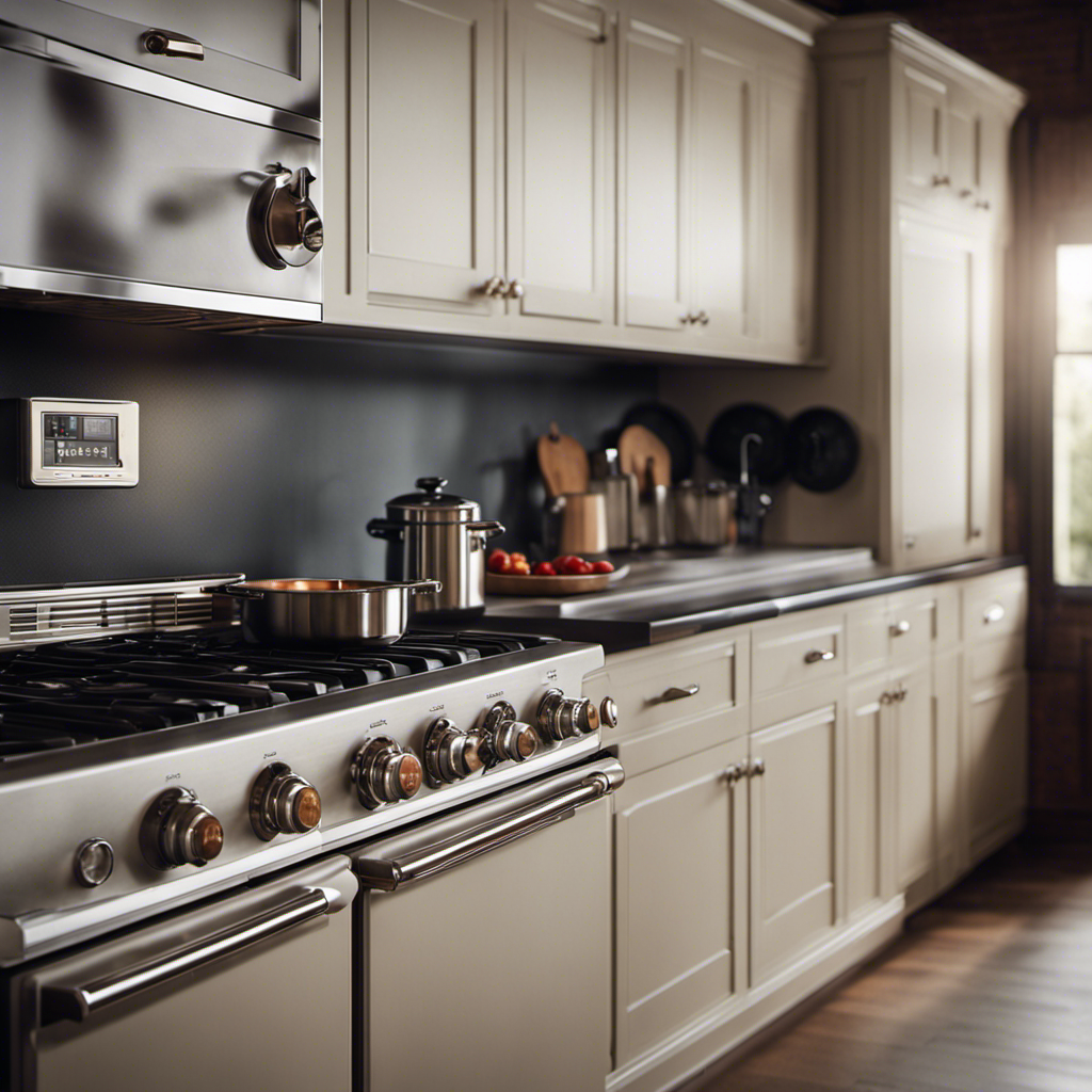 An image that showcases the seamless integration of vintage appliances into a modern kitchen design