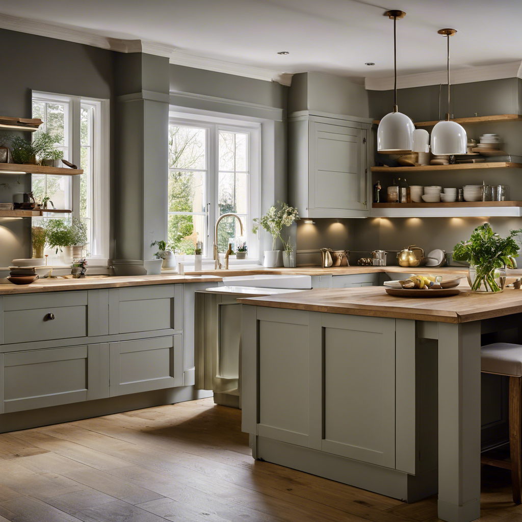 An image that showcases a skillful kitchen cabinet painter in Harrogate transforming worn-out cabinets into stunning masterpieces