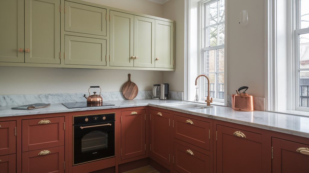 bold cabinets neutral island