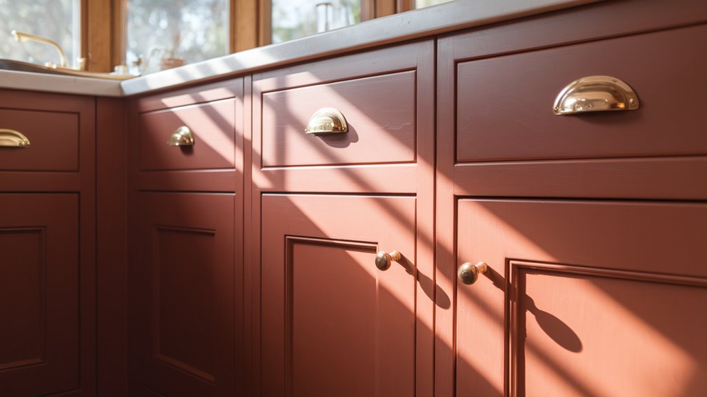 terracotta Mediterranean kitchen cabinets