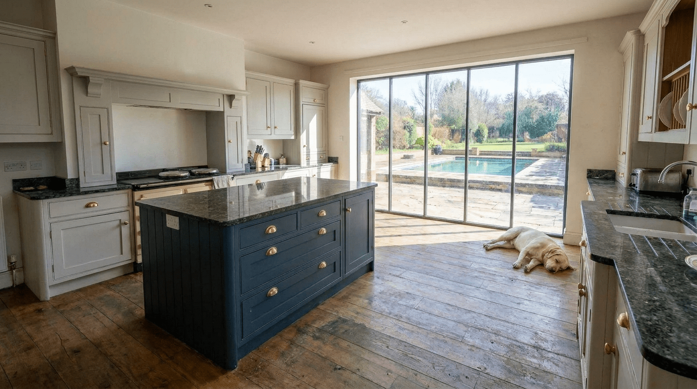 The same kitchen after professional hand repainting